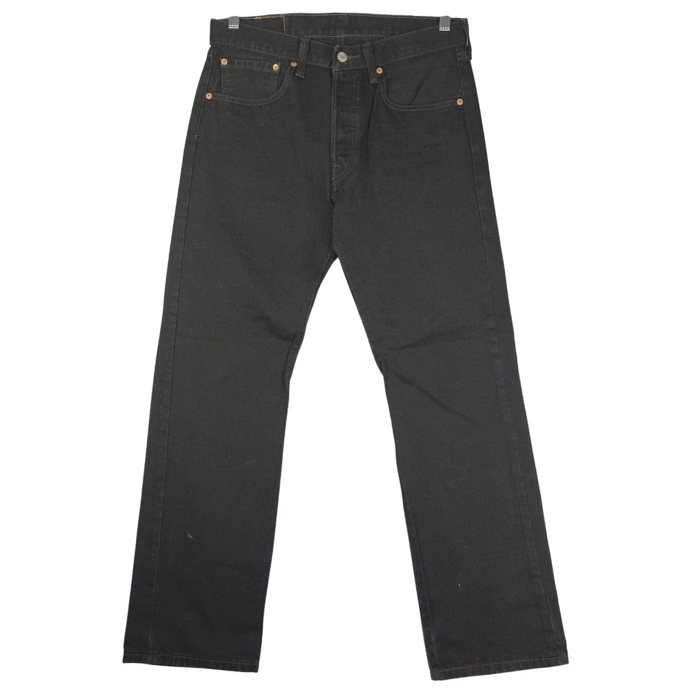 Levis 501 Original Fit Jeans Mens 31x30 Black Denim Straight Leg Button Fly